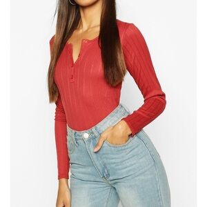 Ribbed Button Up Bodysuit